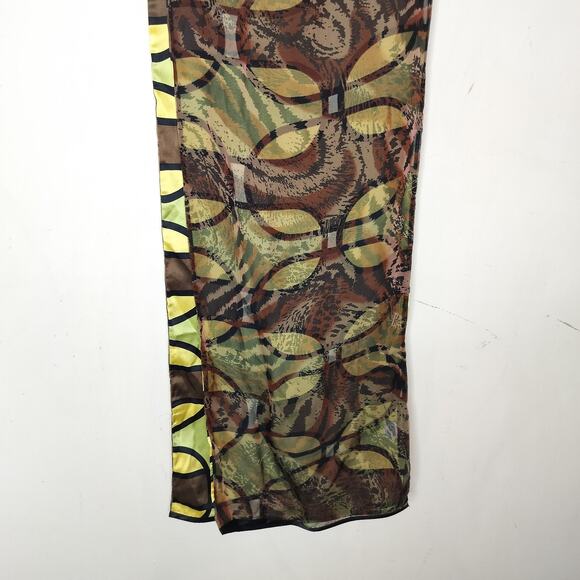 Bernie of New York Silk Scarf Geometric Animal Print 60" x 10" - Picture 3 of 9